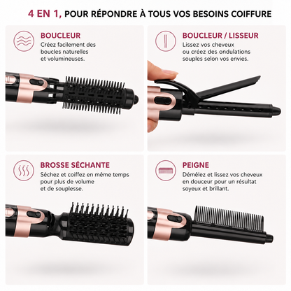 4-in-1 Blow Dry Brush: Drying, Straightening, Curling & Volumizing