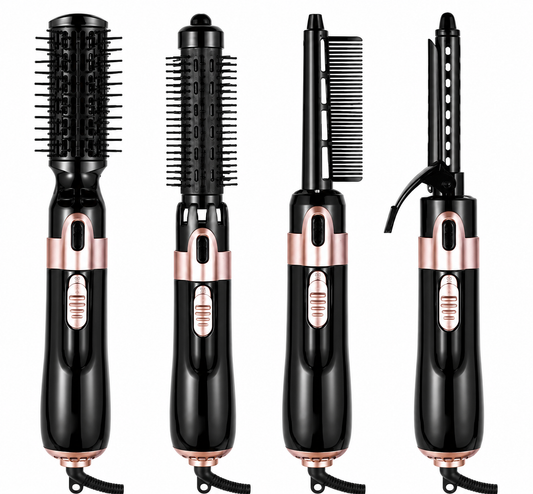 Peigne Soufflant 4 en 1 Séchage, Lissage, Bouclage & Volume