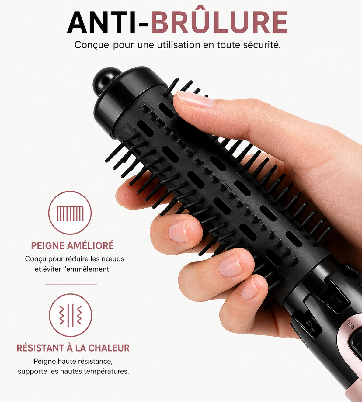 4-in-1 Blow Dry Brush: Drying, Straightening, Curling & Volumizing