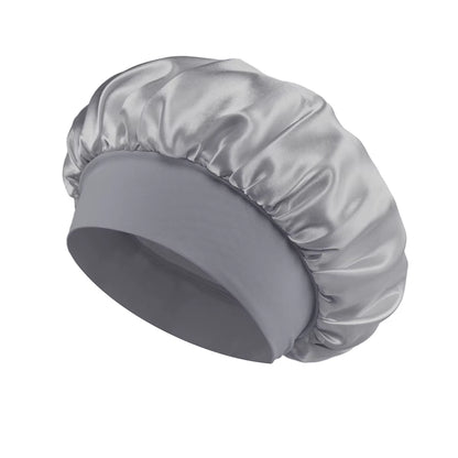 1Pcs Soft Silk Satin Lined Bonnet Large Satin Hair Bonnet Household Sleep Shower Cap Hair Wrap Cover for Long Hair Salon Tool