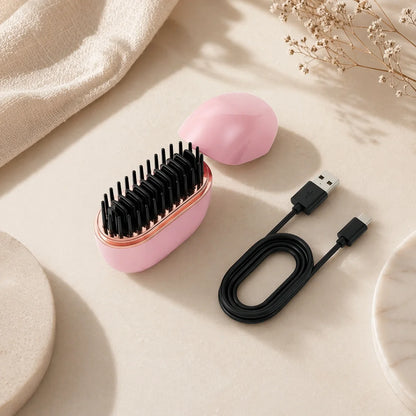 Brosse Lissante & Bouclante Sans Fil 2 en 1 – Portable Mini