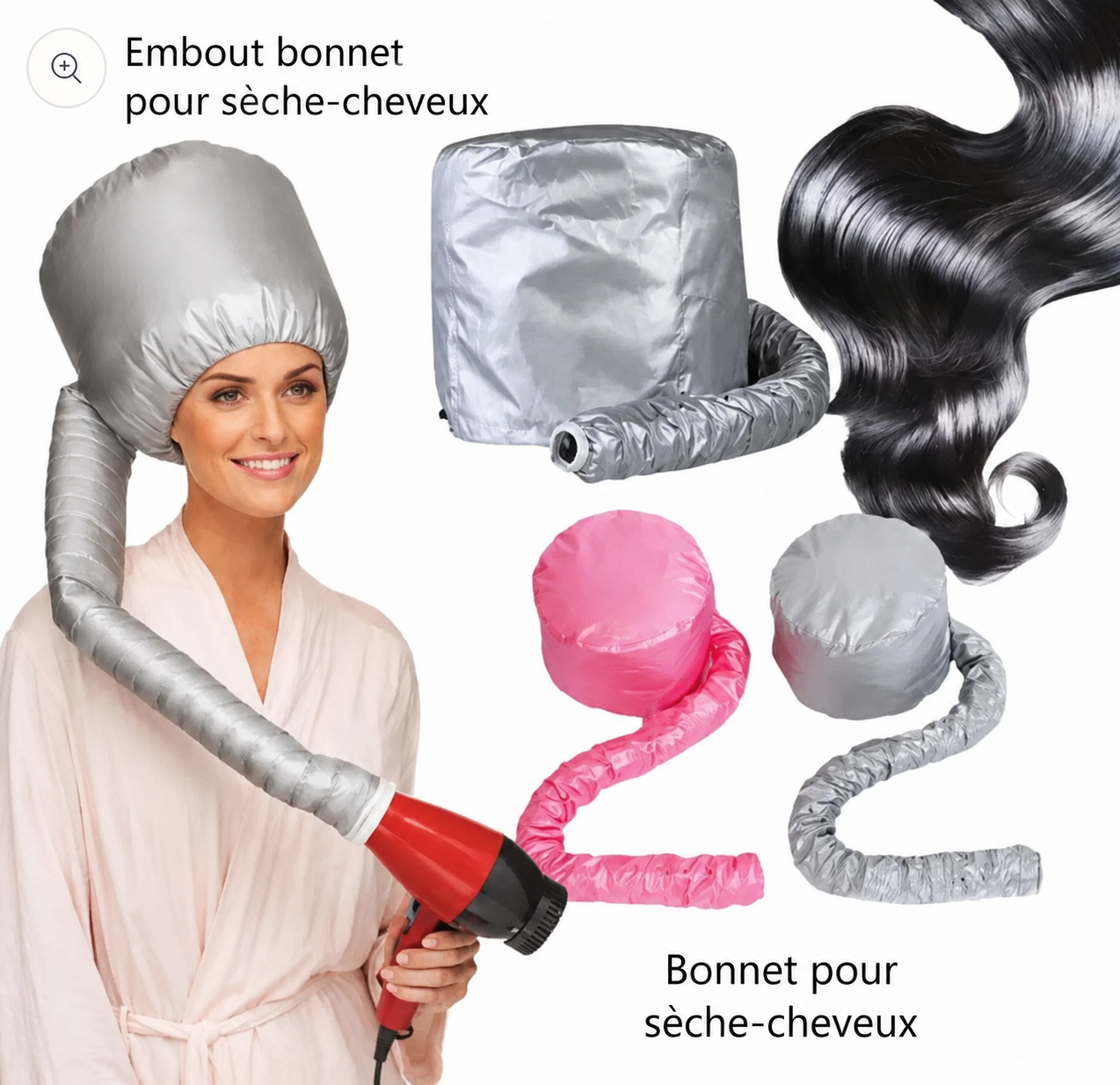 Bonnet Sèche Cheveux Portable – Séchage Rapide & Soin Capillaire