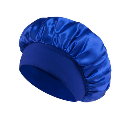 1Pcs Soft Silk Satin Lined Bonnet Large Satin Hair Bonnet Household Sleep Shower Cap Hair Wrap Cover for Long Hair Salon Tool